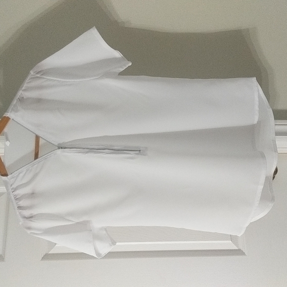 White Zipper Blouse - Picture 1 of 2
